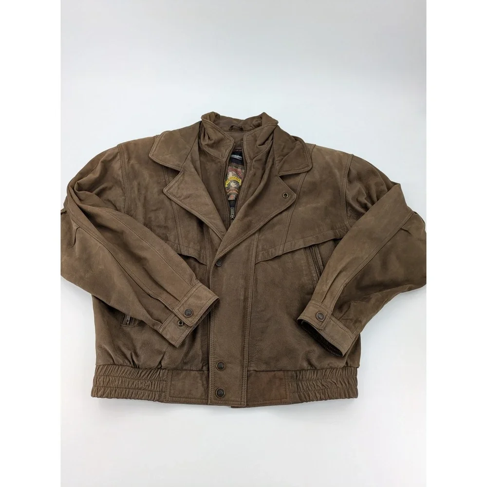 Vintage Adventure Bound Bomber Jacket XL Brown 3M Thinsulate Wilson's Leather
